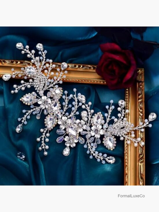 Crystal Rhinestone Bridal Headpiece Handmade Wedding Headband main image 4